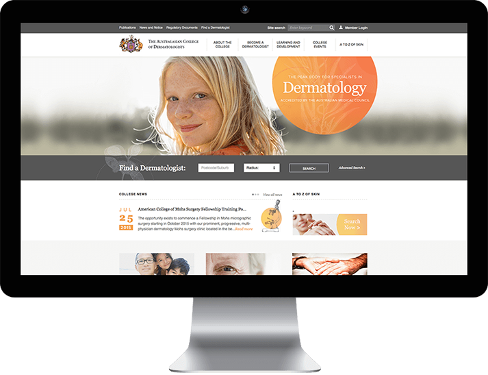The  Australasian College of Dermatology approached RADAR to develop a member website with a custom back-end CRM platform