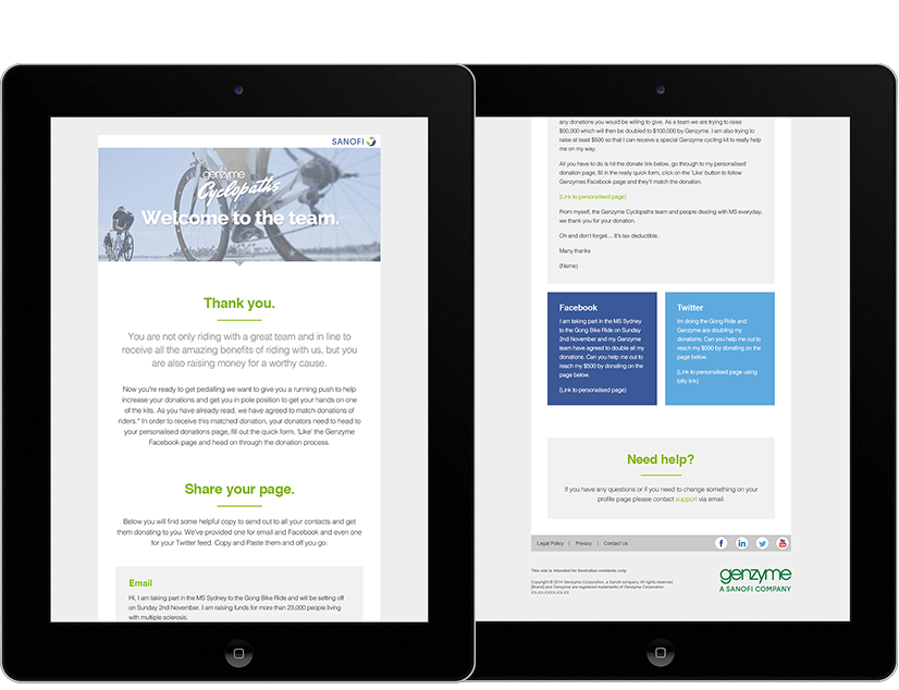 RADAR designed and built a website to help drive a corporate fundraising event