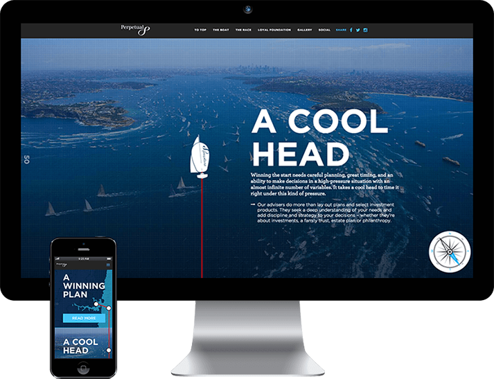 Perpetual approached RADAR to design and develop an immersive website experience for their Sydney to Hobart promotional campaign