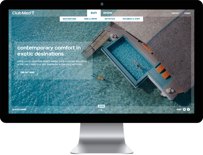 Club Med approached RADAR to create a brand website to position Club Med as a premium brand