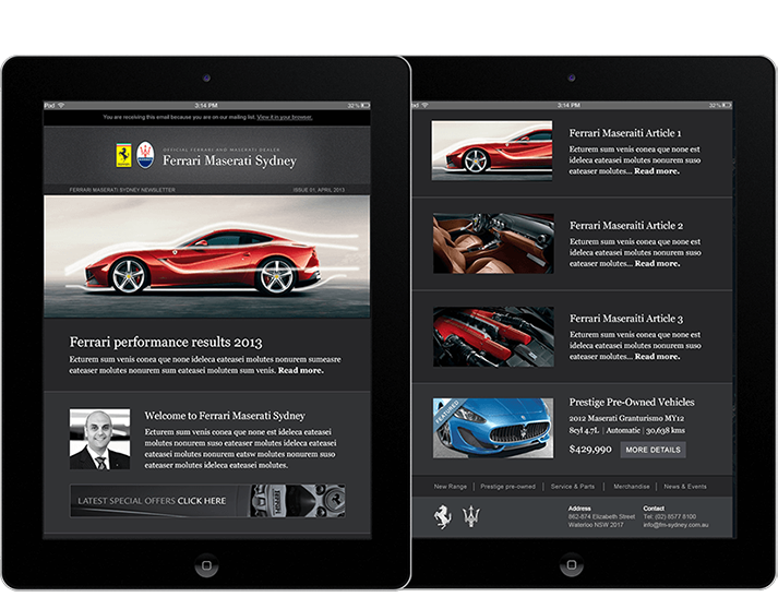 Ferrari Maserati engaged RADAR to develop a visually appealing and immersive new website