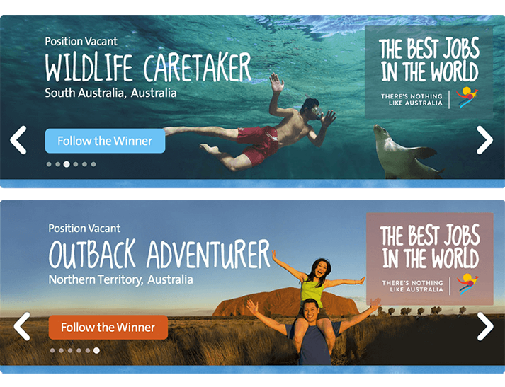 CareerOne & Tourism Australia approached RADAR to produced a digitally led, online advertising campaign for Tourism Australia's ‘Best Jobs In The World’